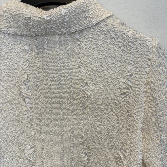 Rhonda Stark Textured Jacket Blazer Womens Size Small Button Career Cream - Picture 7 of 8